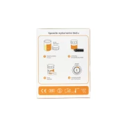 Instrukcja wykonania testu narkotykowego z moczu BISAF 22w1 przedstawiająca etapy: pobranie próbki (min. 30 ml), weryfikację temperatury, usunięcie etykiety oraz odczyt wyniku po 5 minutach.