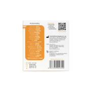 Tył opakowania testu narkotykowego z moczu BISAF 22w1 z listą wykrywanych substancji, informacją o zawartości zestawu, danymi producenta oraz kodem QR.